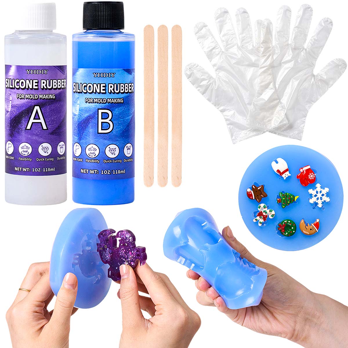 Soap Making Designs - 118ml/296ml Silicone Mold Making Kit for