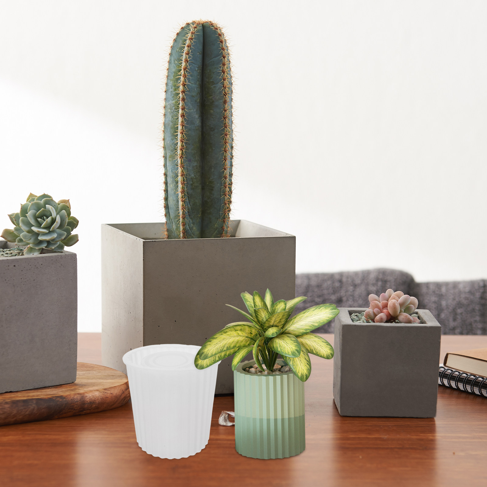 Soap Making Pot - Large Faceted Silicone Plant Pot Mold