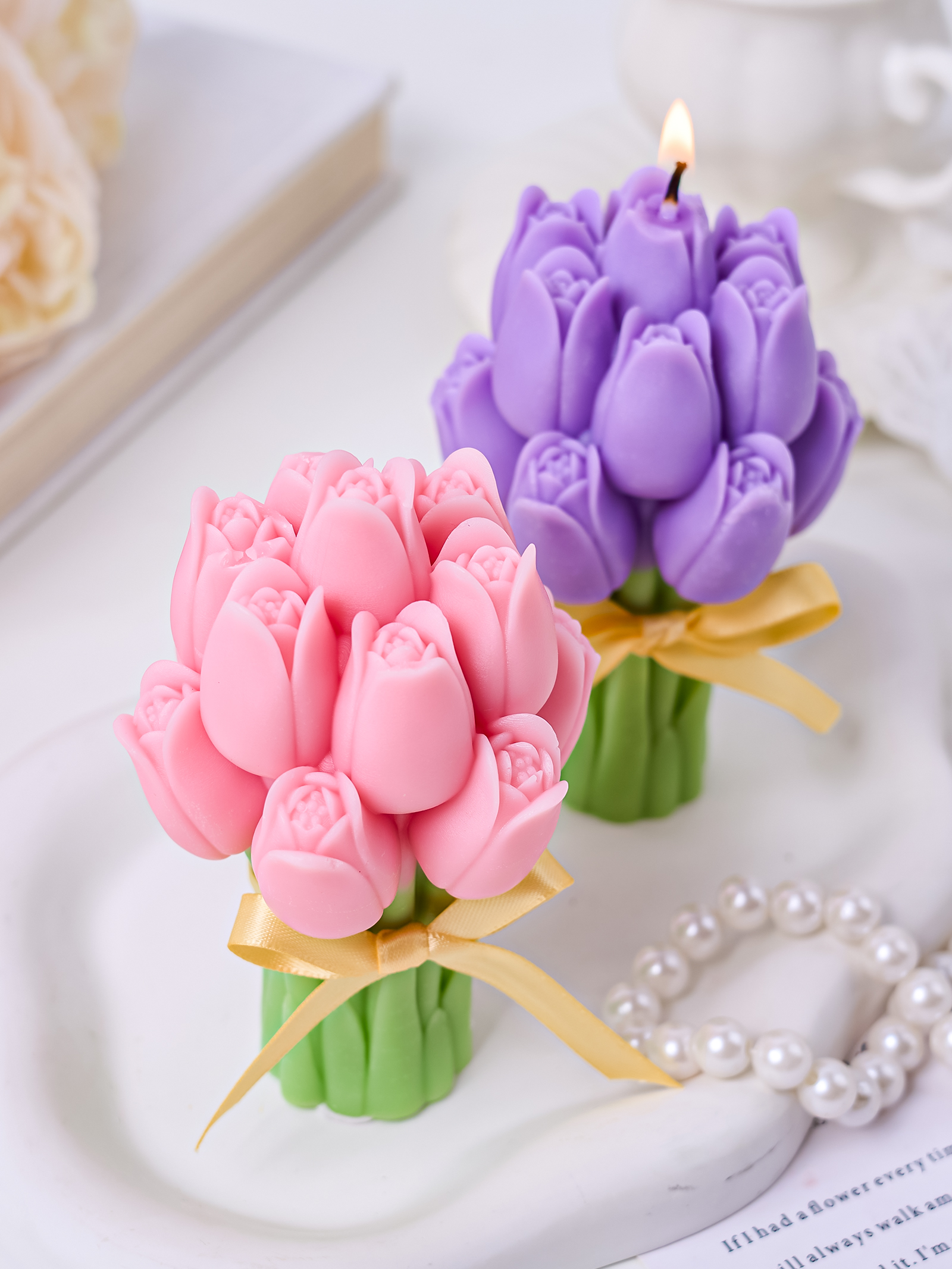Soap Making At Home - 3D Tulip Bouquet Aroma Candle Silicone