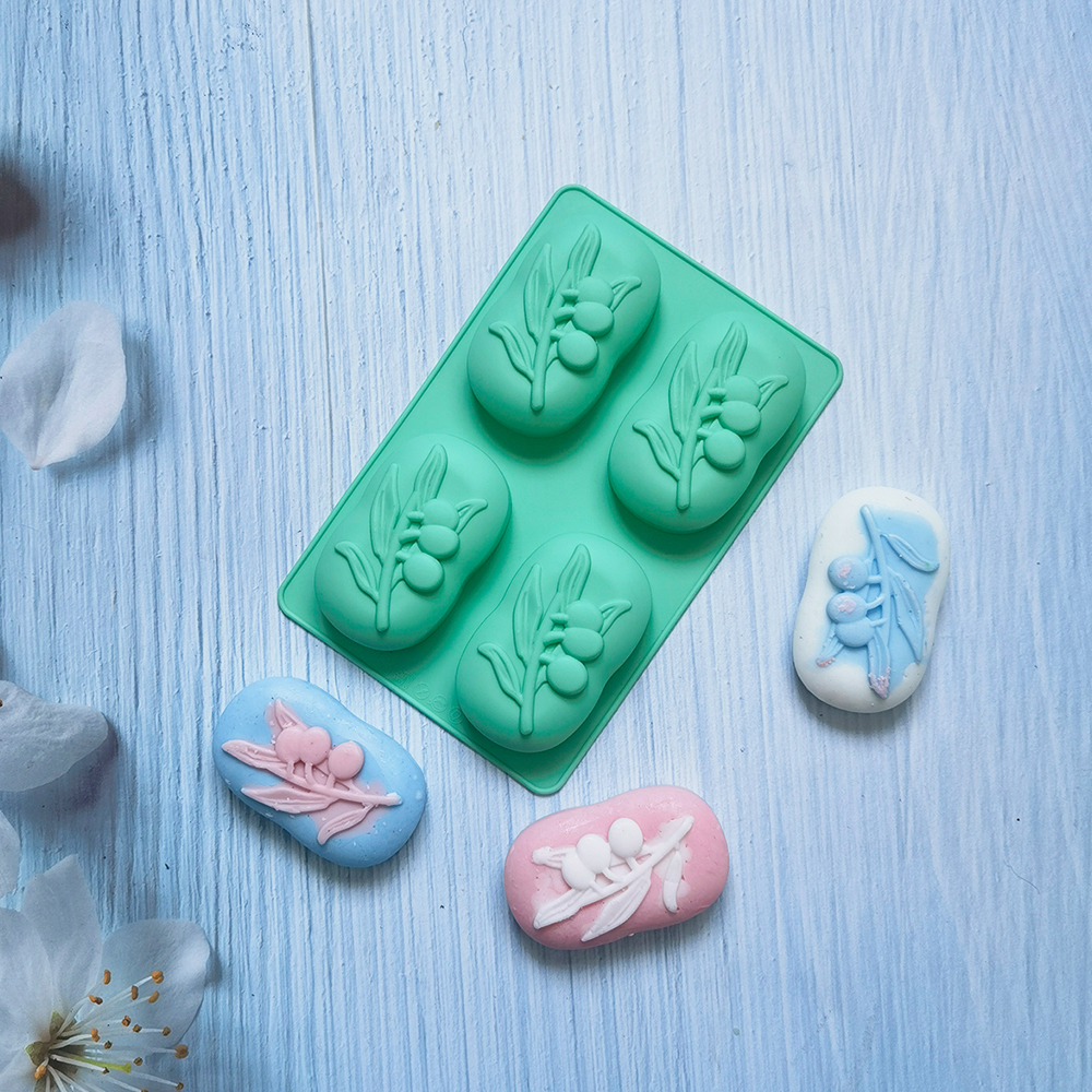 4 Cavities Oval Olive Tree Sil - Soap Making Unit のレビューと価格