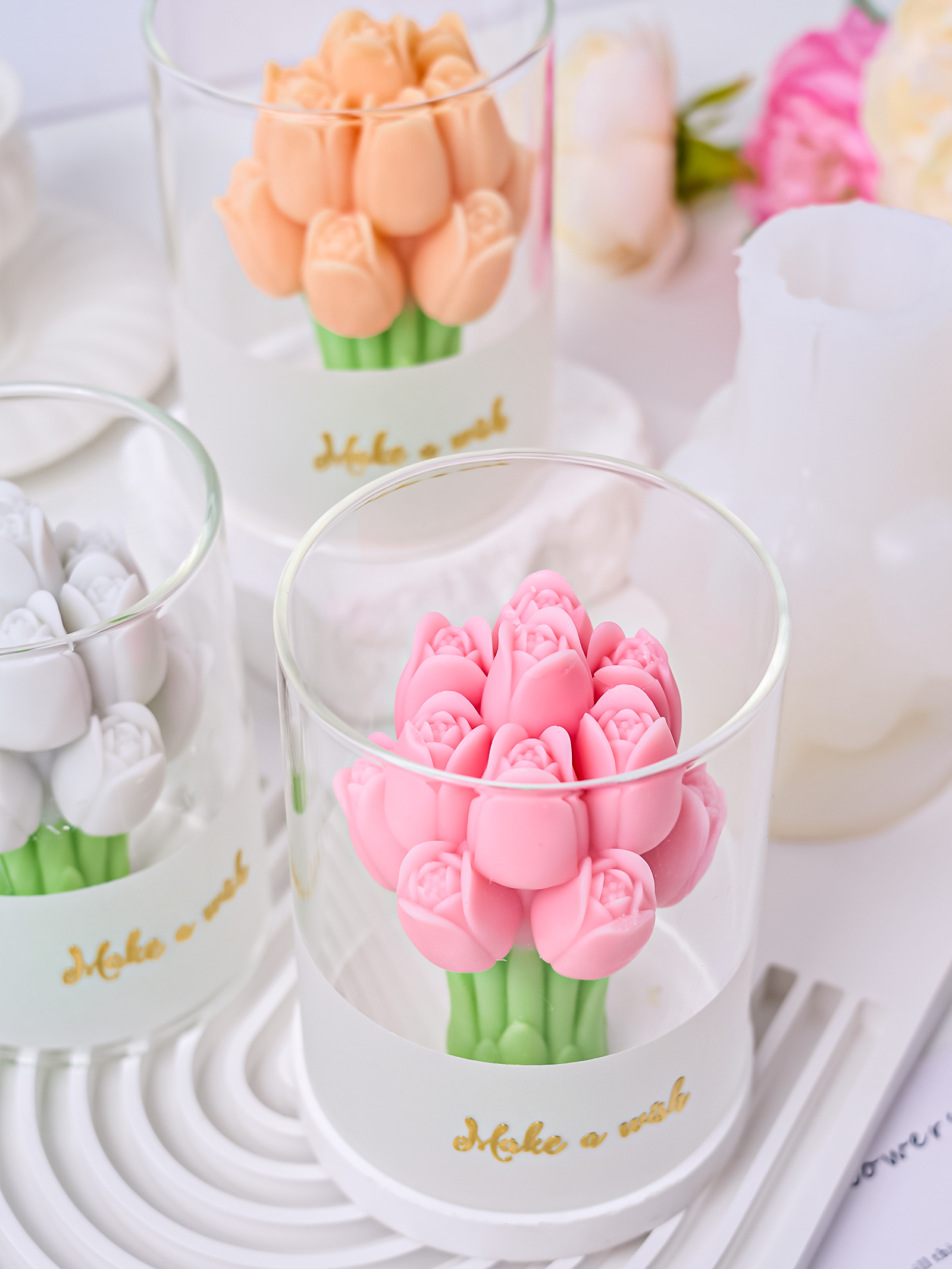 3D Tulip Bouquet Aroma Candle  - Soap Making At Home のレビューと価格