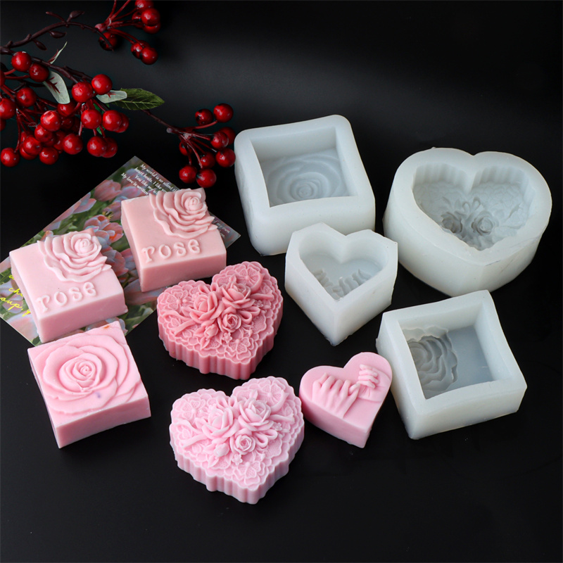 Heart Shaped Rose Silicone Soa - Soap Making Gifts のレビューと価格