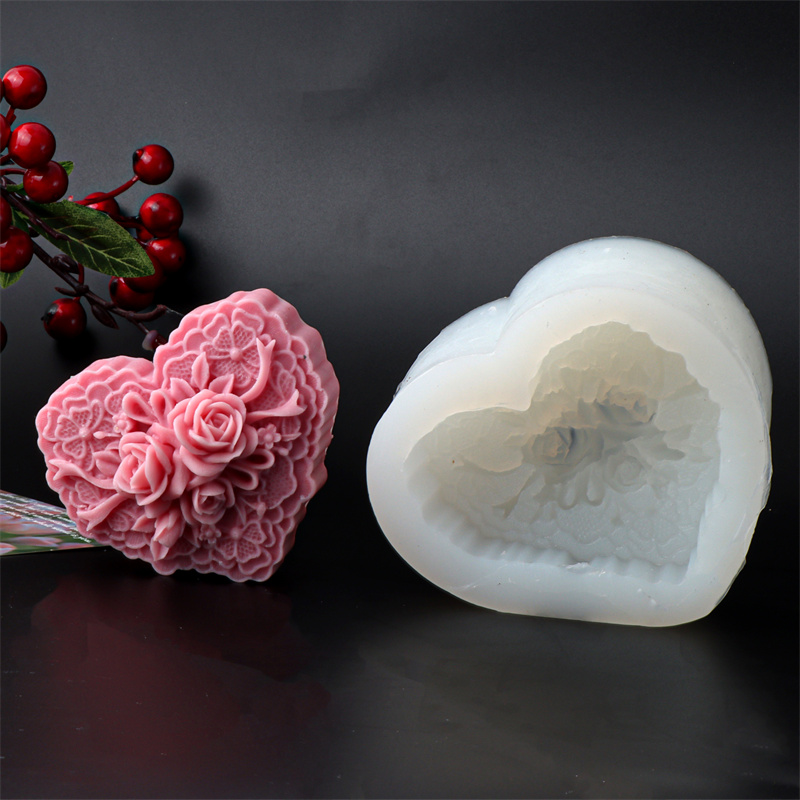 Heart Shaped Rose Silicone Soa - Soap Making Gifts のレビューと価格