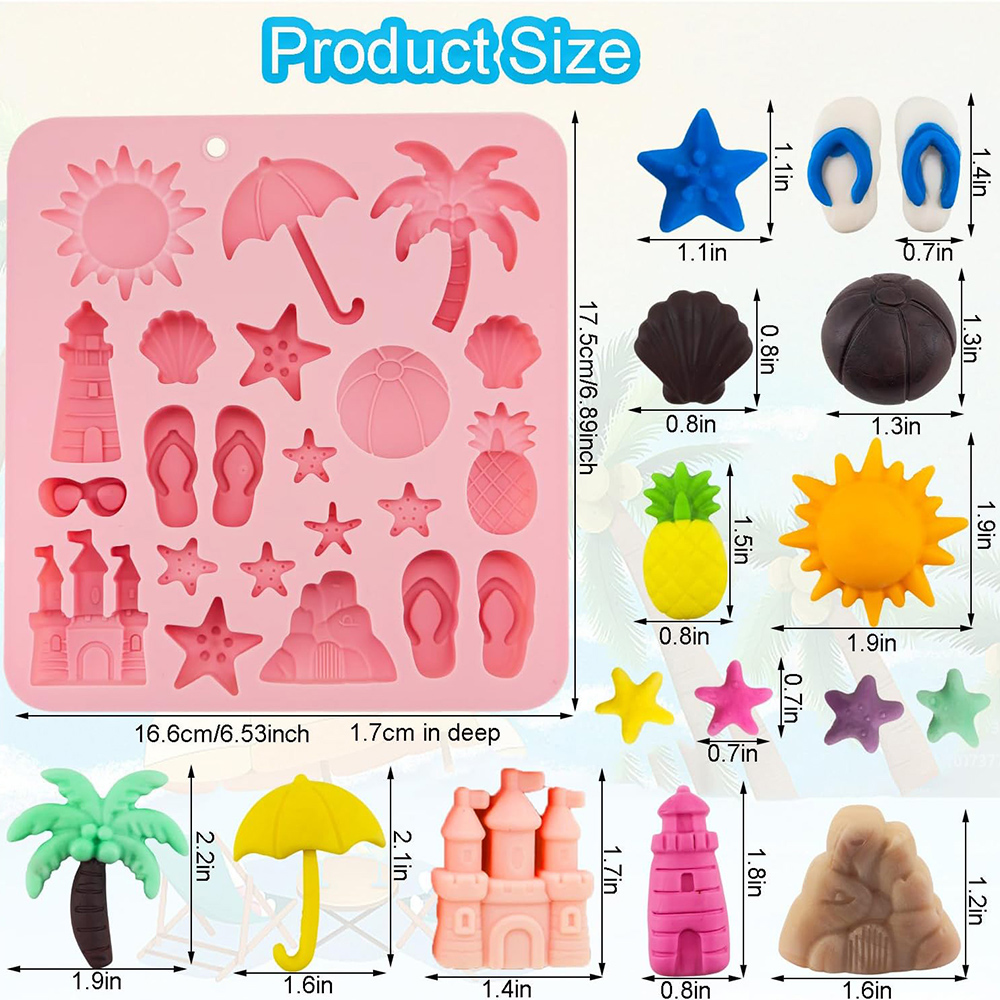 Summer Beach Theme Silicone Mo - Soap Making Designs のレビューと価格