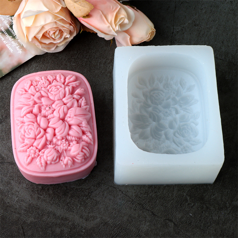 Square Floral Silicone Soap Mo - Soap Making At Home のレビューと価格