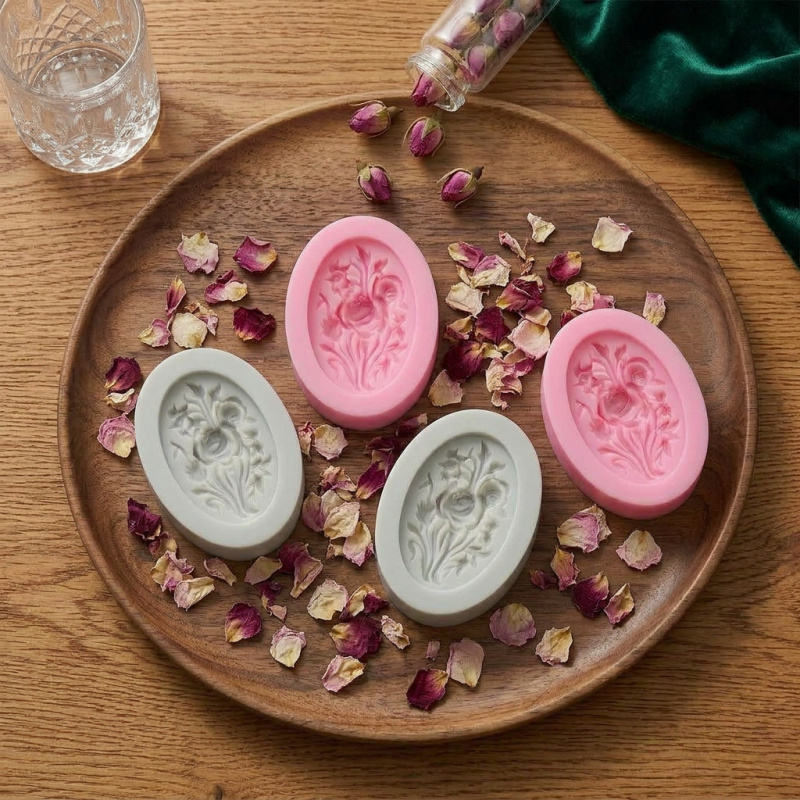 4 Silicone mold with flower sh - Soap Making Designs のレビューと価格