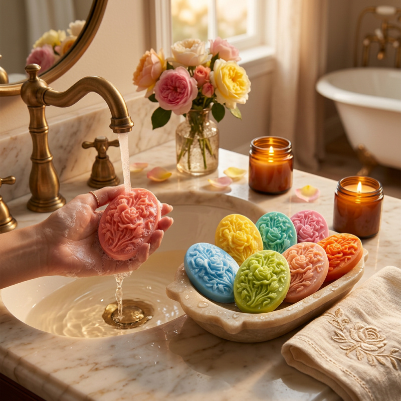 4 Silicone mold with flower sh - Soap Making Designs のレビューと価格