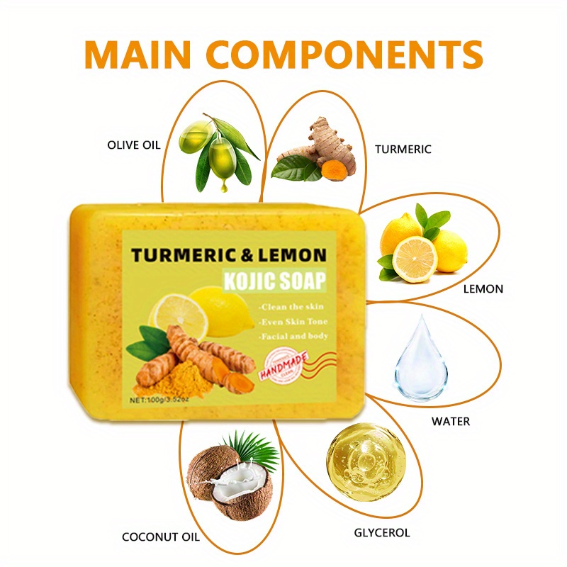 3PCS Lemon Turmeric Kojic Acid - Soap Making Olive Oil のレビューと価格