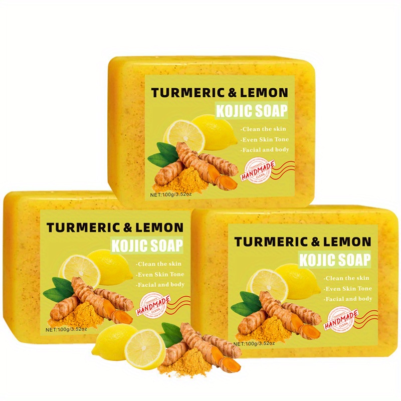 3PCS Lemon Turmeric Kojic Acid - Soap Making Olive Oil のレビューと価格