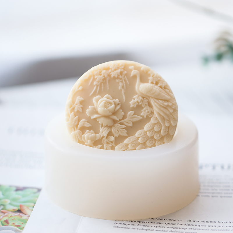 Peacock Flower Pattern Silicon - Soap Making At Home のレビューと価格
