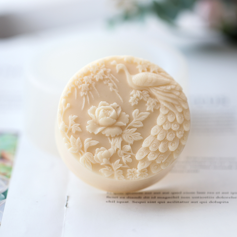 Peacock Flower Pattern Silicon - Soap Making At Home のレビューと価格