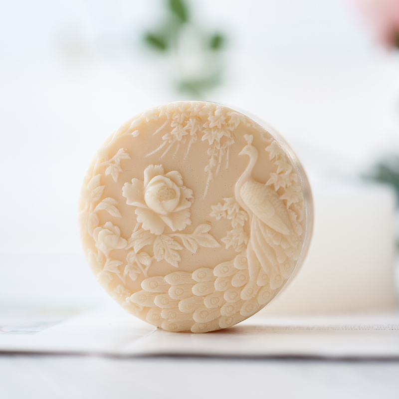 Peacock Flower Pattern Silicon - Soap Making At Home のレビューと価格