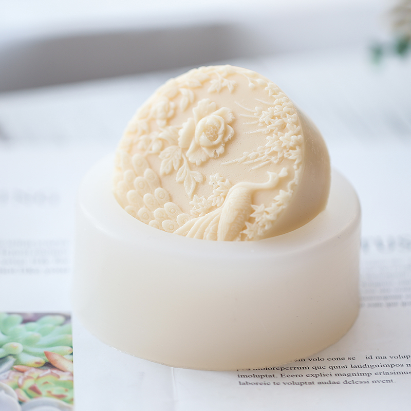 Peacock Flower Pattern Silicon - Soap Making At Home のレビューと価格